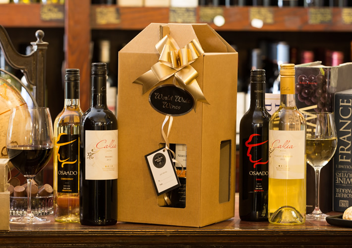 4 Bottle Card Windowed Gift Box